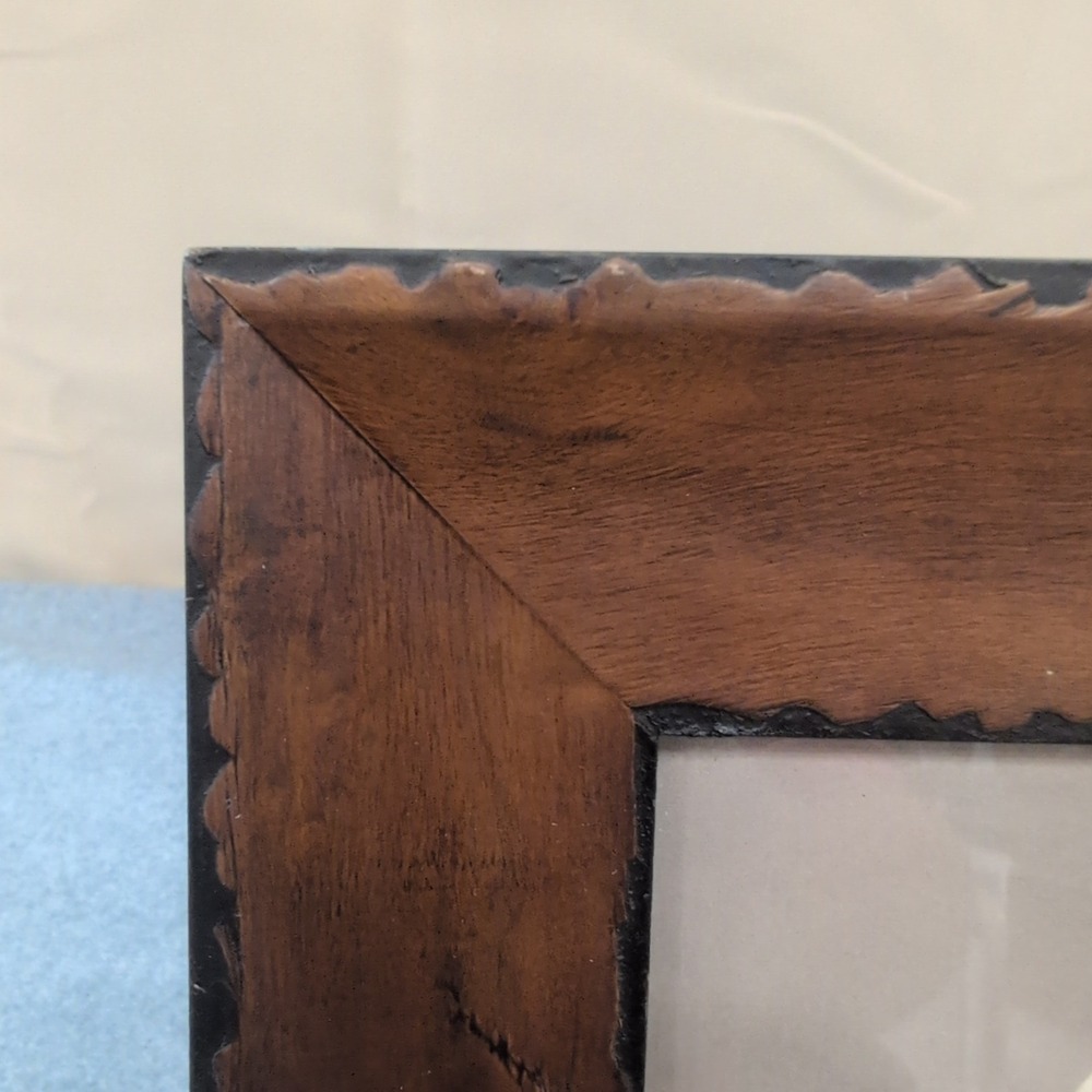 VTG Framed Woodcut Print Jesus & Mary Magdalene John 20:17 "Do not hold onto me" - Picture 4 of 5